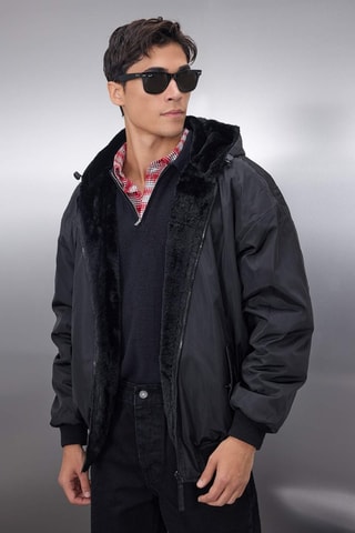 Giubbotto double face relaxed - Nero