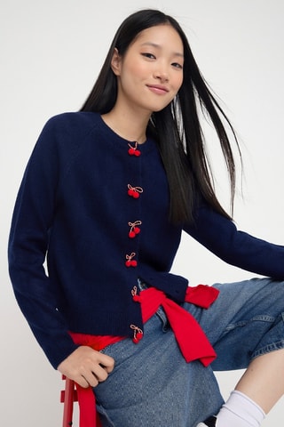 Cardigan - Blu e rosso