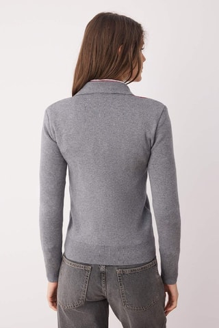 Cardigan - Rosso e grigio