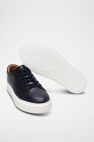Sneakers platform in pelle - Bianco e blu