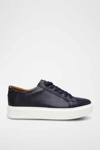 Sneakers platform in pelle - Bianco e blu