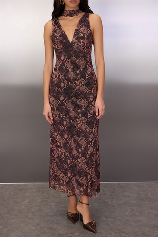 Abito lungo - Marrone e nero