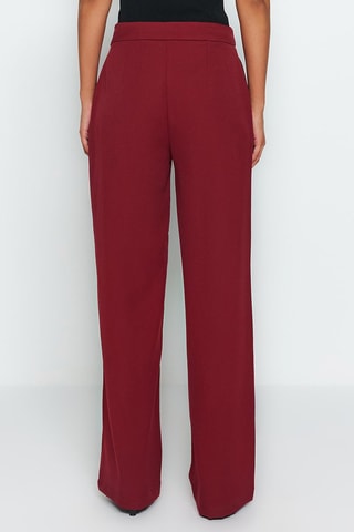 Pantaloni wide legs a vita alta - Bordeaux