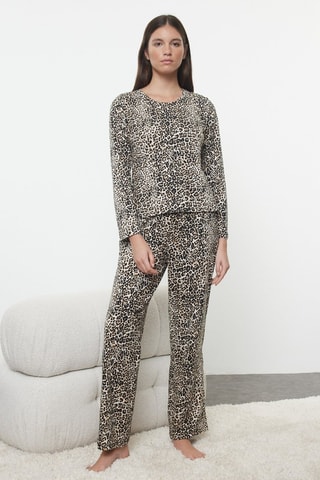 Pigiama - Nero, beige e marrone