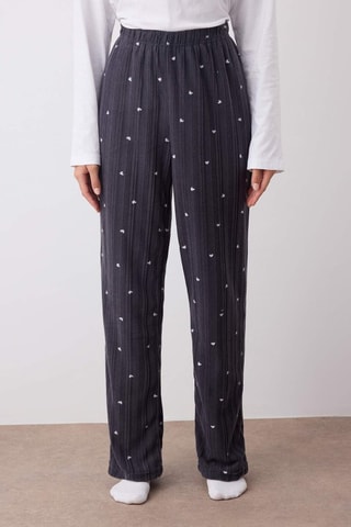 2 pantaloni pigiama e rosso mattone - Nero e rosso