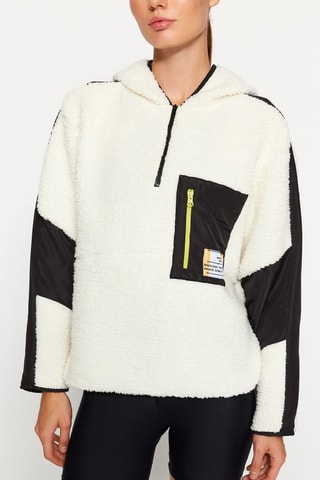 Felpa oversize con cappuccio - Nero e bianco