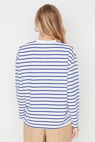 T-shirt a righe - Blu