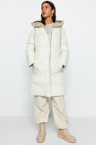 Piumino con cappuccio - Beige