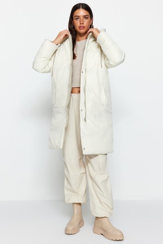 Piumino con cappuccio - Beige