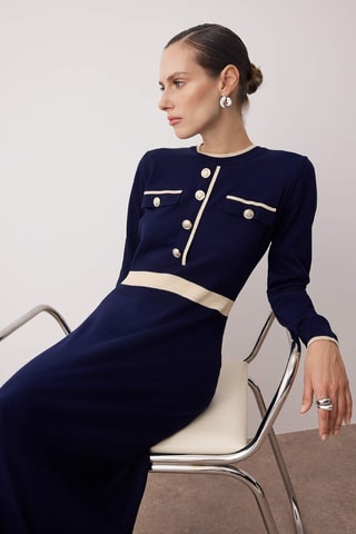 Abito lungo - Beige e blu