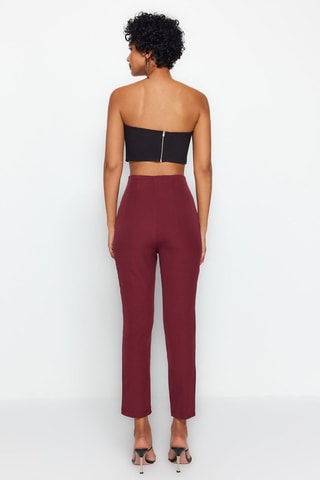 Pantalon slim 7/8 taille haute - Rouge