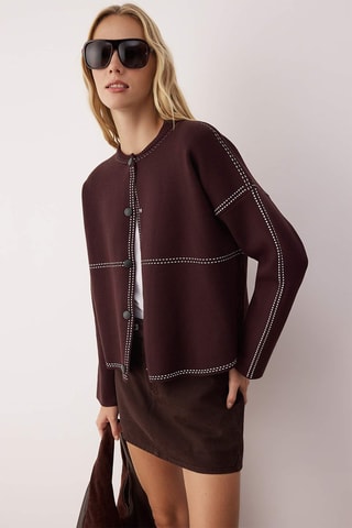 Cardigan regular - Marrone