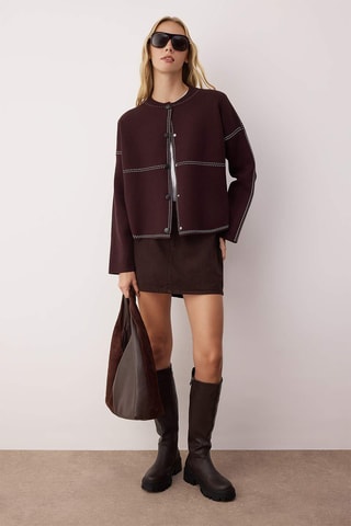 Cardigan regular - Marrone