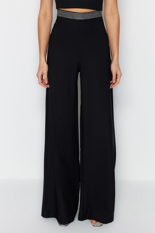 Pantaloni flare a vita alta - Nero