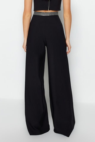 Pantaloni flare a vita alta - Nero