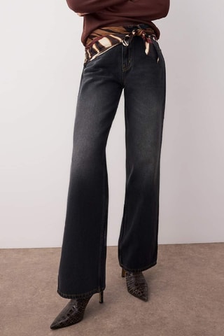 Jeans wide legs a vita alta - Nero