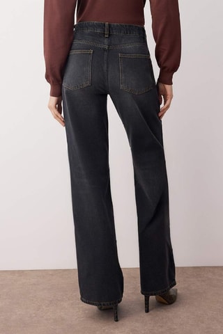 Jeans wide legs a vita alta - Nero