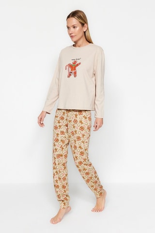 Pigiama - Nero, beige e rosso