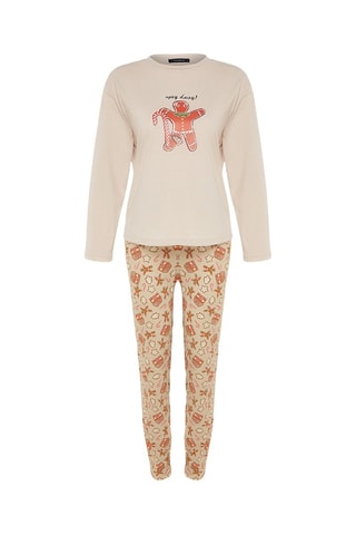 Pigiama - Nero, beige e rosso