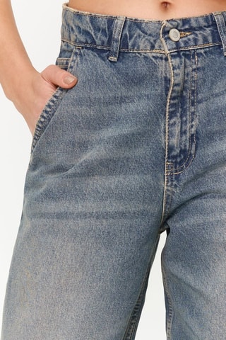 Jean wide legs taille haute - Bleu