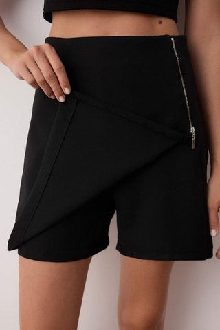 Gonna shorts a vita alta - Nero