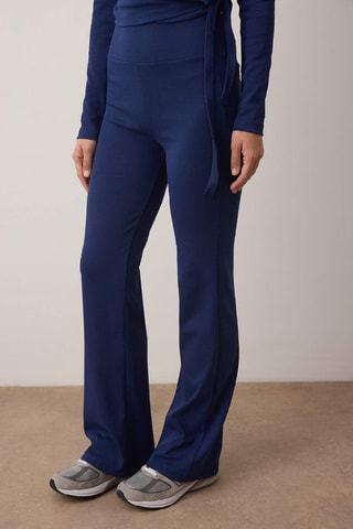 Crop top a portafoglio e pantaloni - Blu