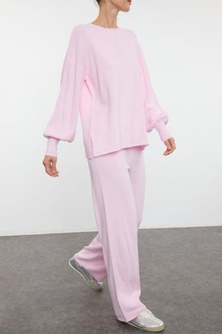 Maglia effetto trompe - Rosa chiaro