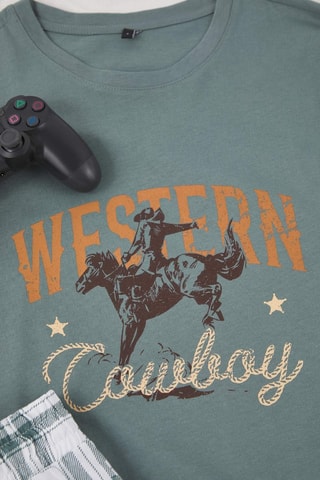 Pigiama - Bianco, verde e grigio