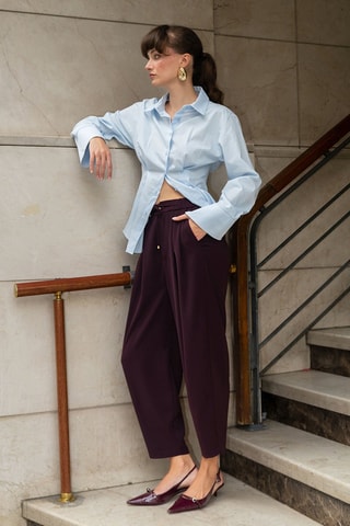 Pantalon carotte - Violet