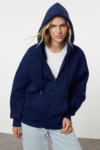 Felpa con cappuccio - Blu