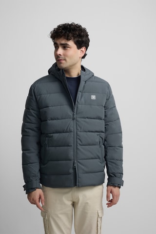 Piumino con cappuccio - Grigio