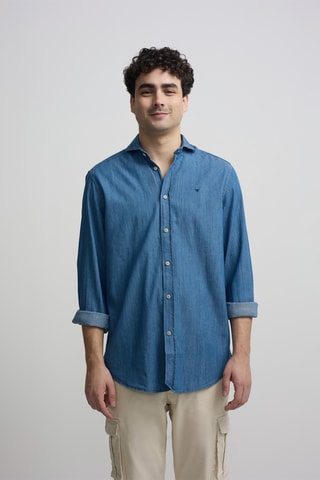 Camicia slim in jeans - Blu