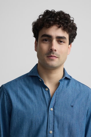 Camicia slim in jeans - Blu