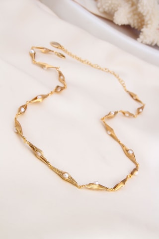 Collar - Dorado y blanco