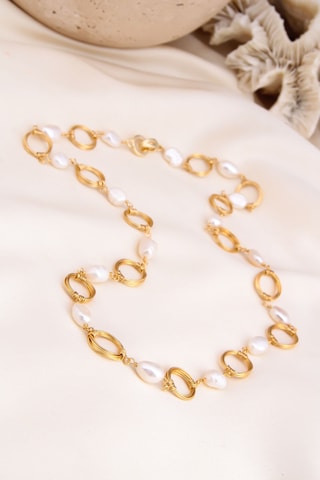 Collar - Dorado y blanco