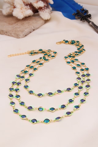 Collar - Dorado y azul