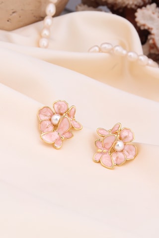 Pendientes - Dorado y rosa