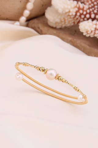 Pulsera - Blanco y dorado