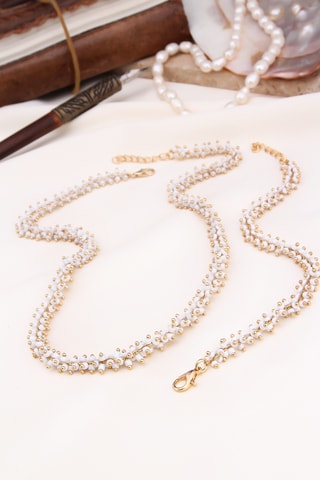 Collares - Blanco y dorado