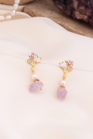 Pendientes largos - Amatistas