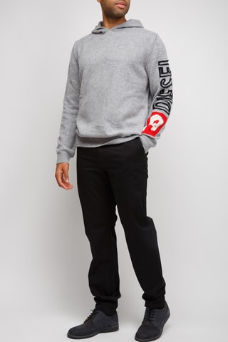 Pull en laine à capuche - Gris foncé