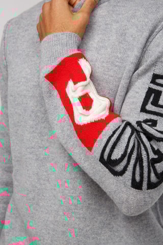 Pull en laine à capuche - Gris foncé