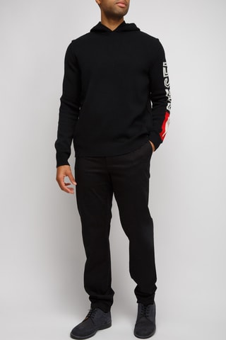 Pull en laine à capuche - Noir