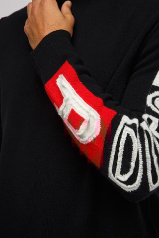 Pull en laine à capuche - Noir