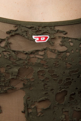 Top bi-matière - Vert olive