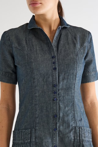 Robe chemise en lin - Bleu