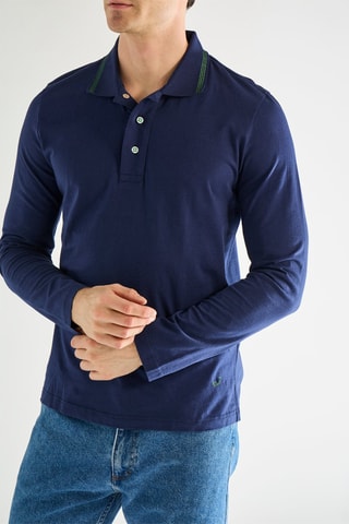 Polo en laine - Bleu marine