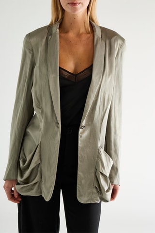 Blazer en soie - Vert kaki