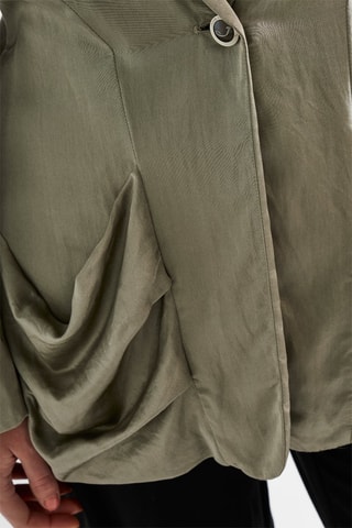 Blazer en soie - Vert kaki