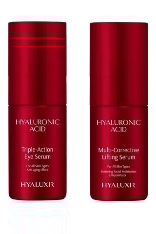 Sérum liftant multi-correcteur & sérum contour des yeux triple action - Acide hyaluronique & vitamine C - 2 x 30 ml